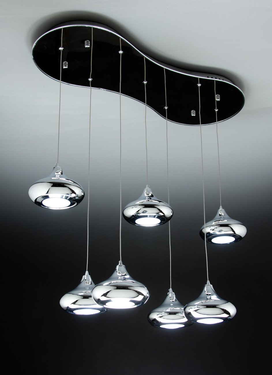 Lampadario a Sospensione Led Drop 7  Design Luce calda, Fredda e Multicolor