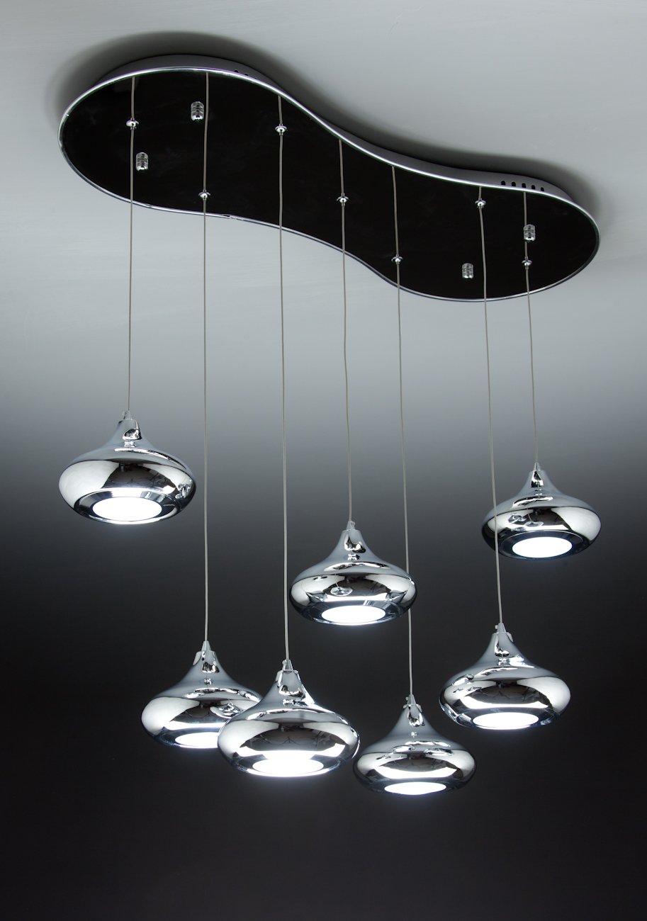 Lampadario a Sospensione Led Drop 7  Design Luce calda, Fredda e Multicolor