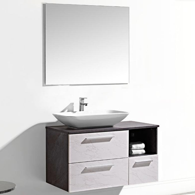 Set Mobile Arredo Bagno London Stone  Bianco Grigio 100