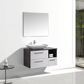 Set Mobile Arredo Bagno London Stone  Bianco Grigio 100
