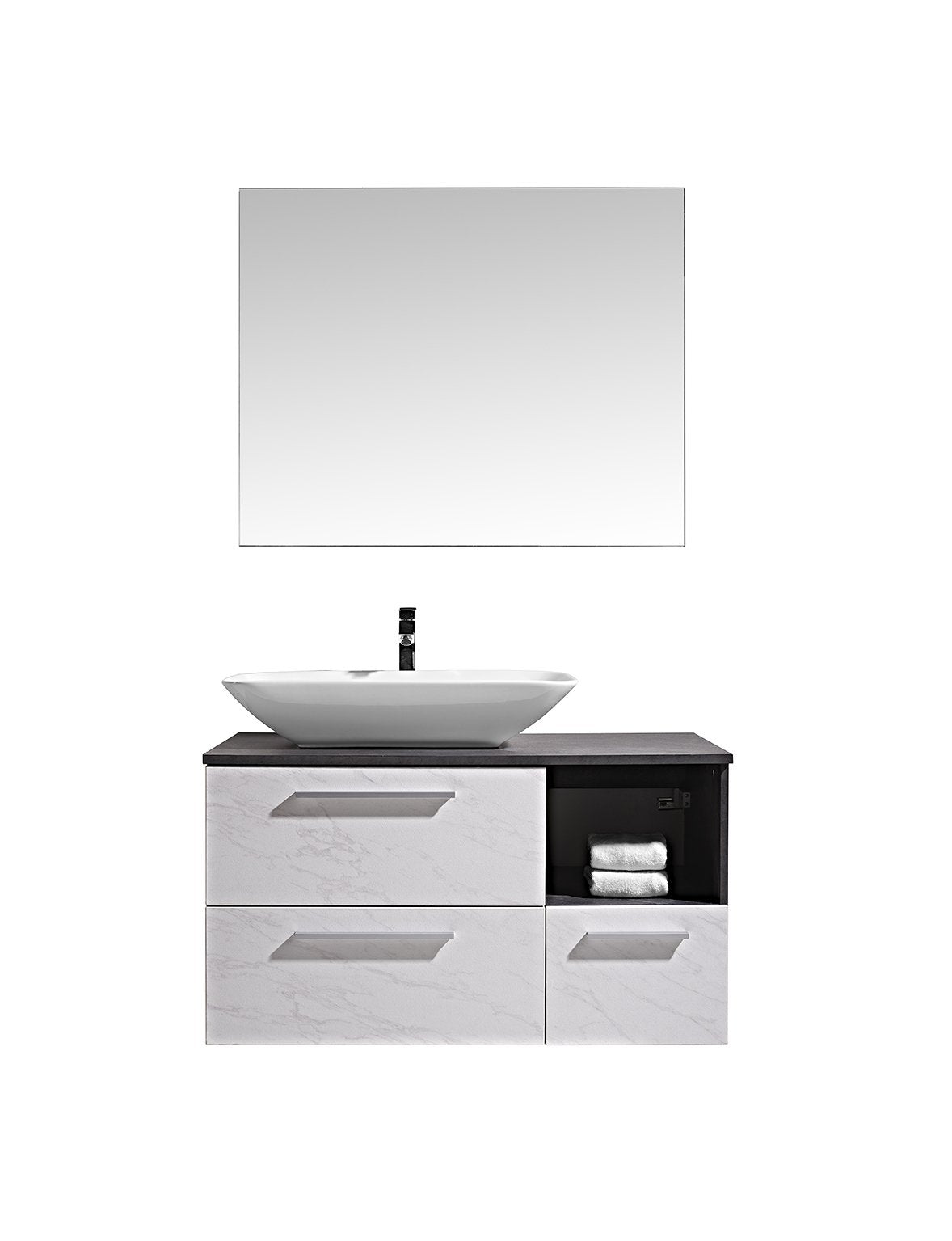 Set Mobile Arredo Bagno London Stone  Bianco Grigio 100
