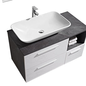 Set Mobile Arredo Bagno London Stone  Bianco Grigio 100