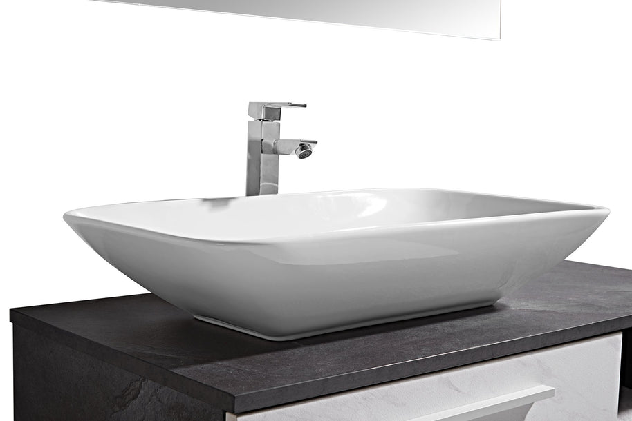 Set Mobile Arredo Bagno London Stone  Bianco Grigio 100