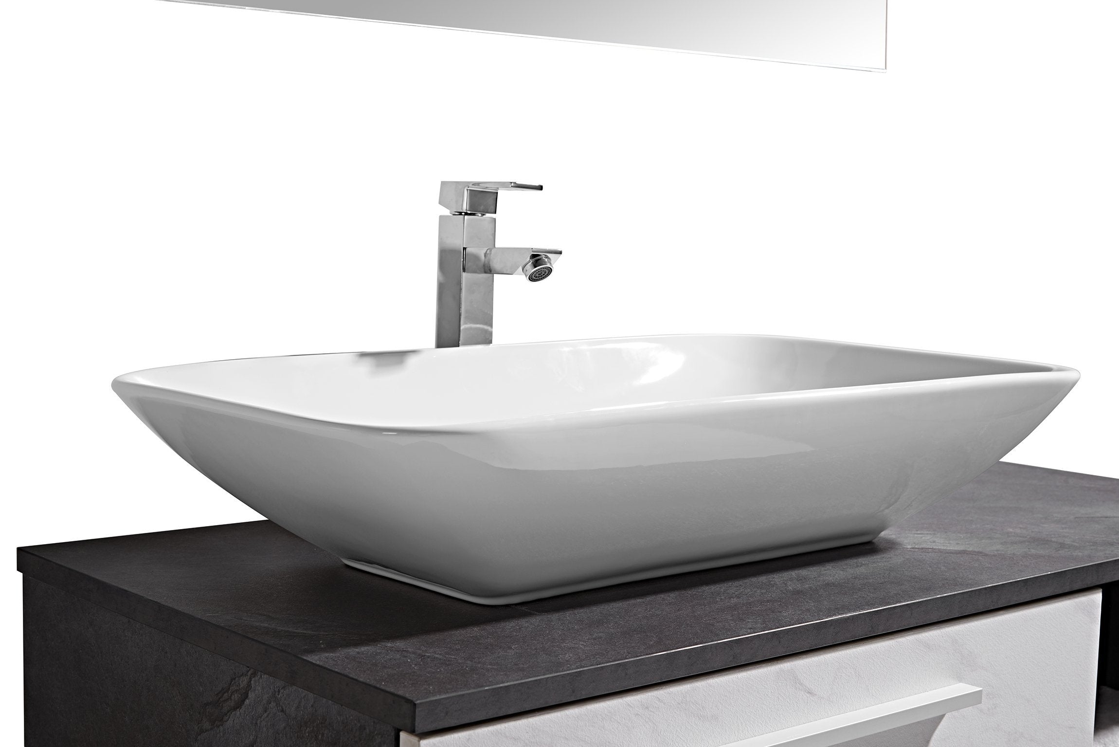 Set Mobile Arredo Bagno London Stone  Bianco Grigio 100