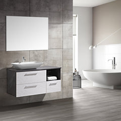 Set Mobile Arredo Bagno London Stone Bianco Grigio 120