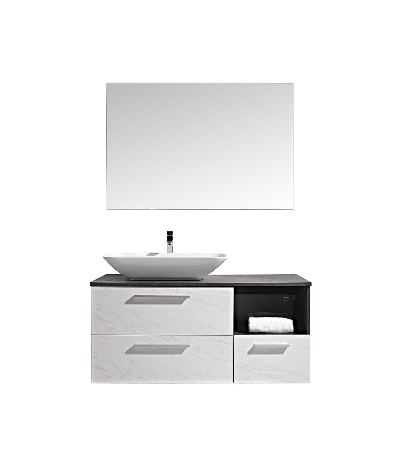 Set Mobile Arredo Bagno London Stone Bianco Grigio 120