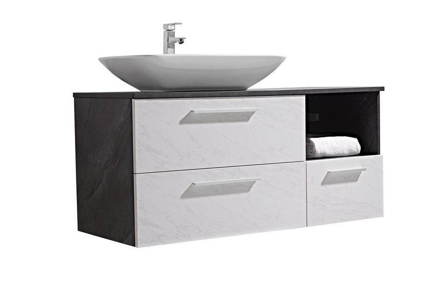 Set Mobile Arredo Bagno London Stone Bianco Grigio 120
