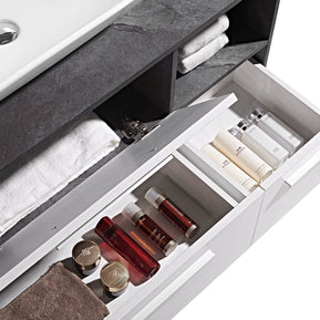 Set Mobile Arredo Bagno London Stone Bianco Grigio 120