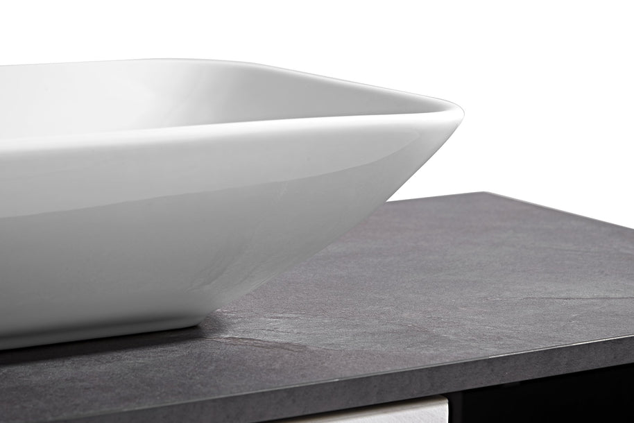 Set Mobile Arredo Bagno London Stone Bianco Grigio 120