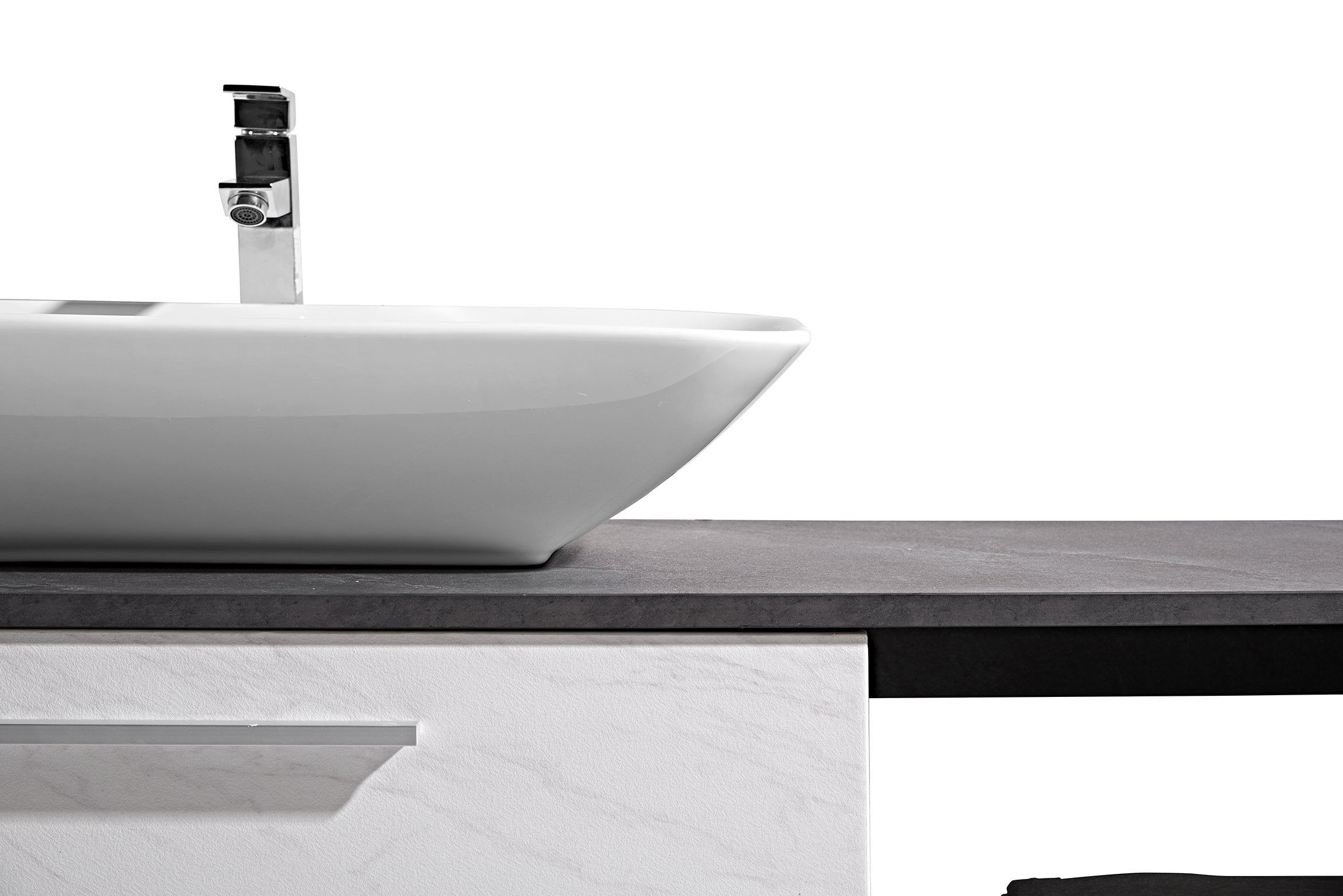 Set Mobile Arredo Bagno London Stone effetto pietra naturale Bianco Grigio 120cm
