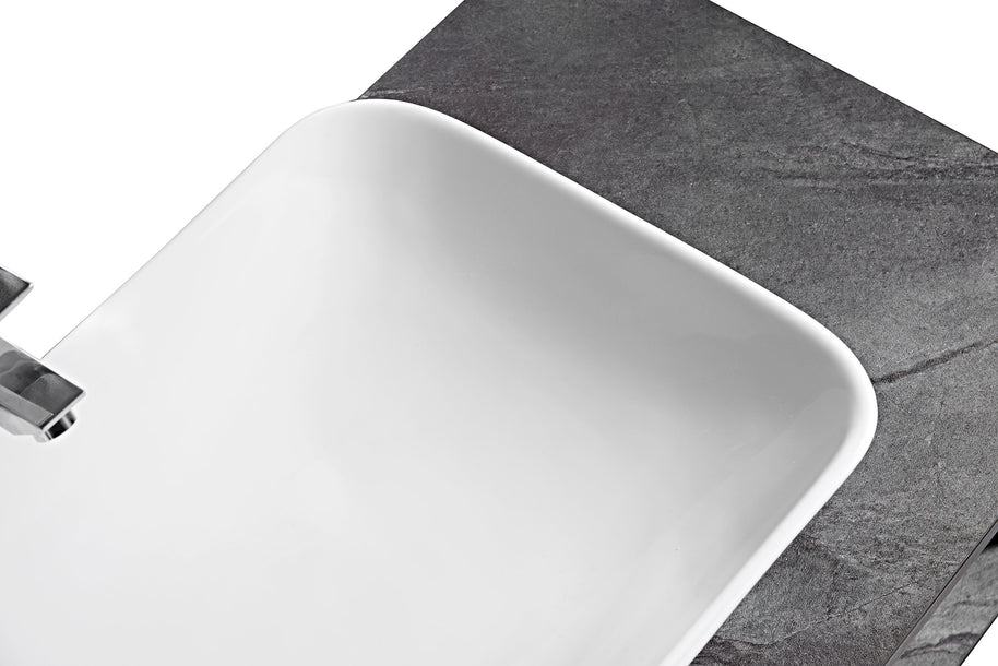 Set Mobile Arredo Bagno London Stone Bianco Grigio 120