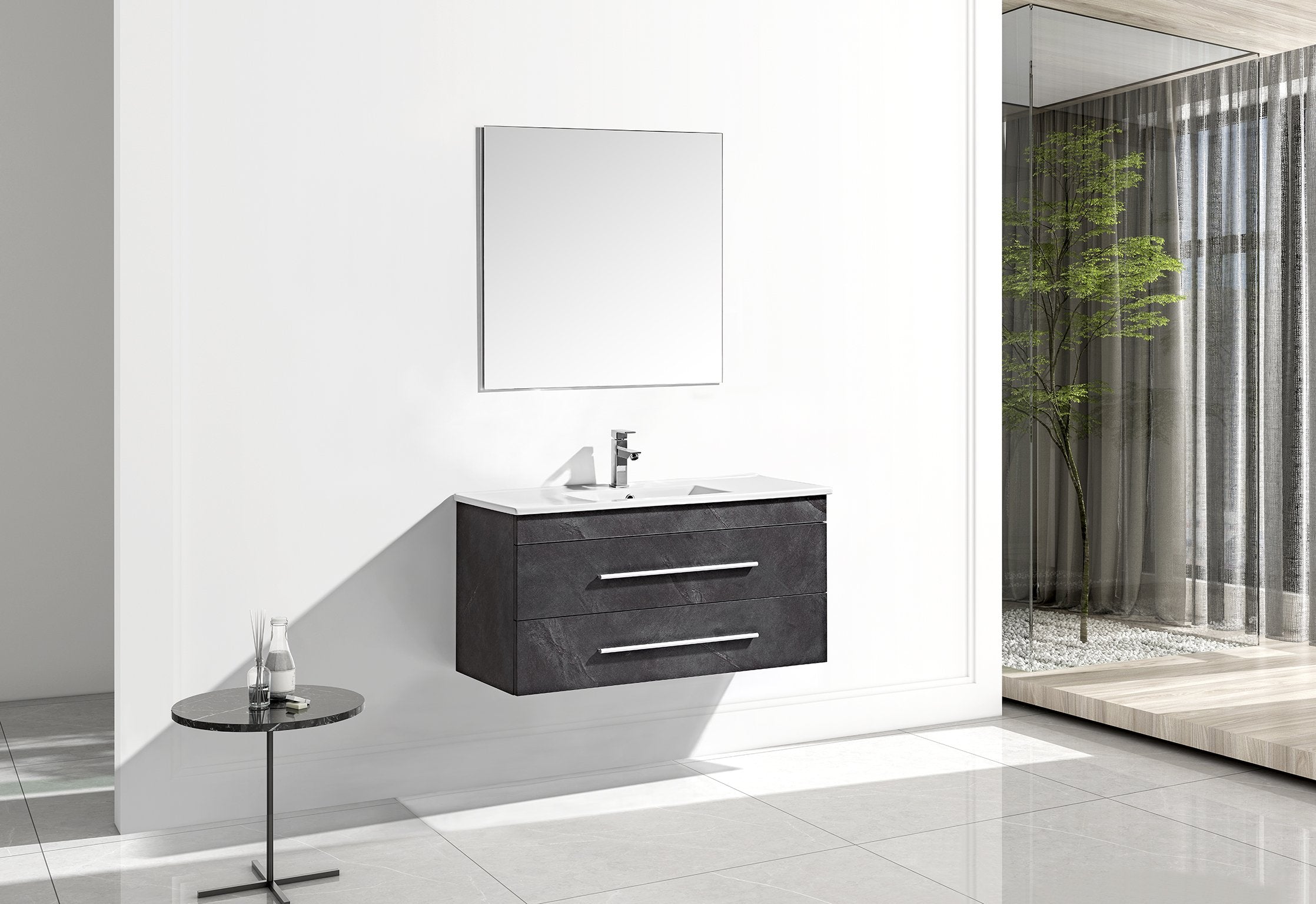 Set Mobile Arredo Bagno Urban Stone Grigio antracite 100cm
