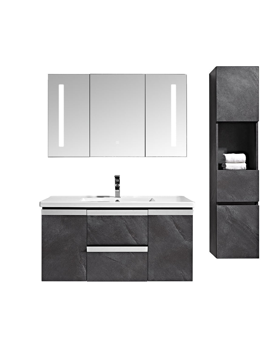 Set Mobile venice Stone Grigio Antracite 100cm + Colonna
