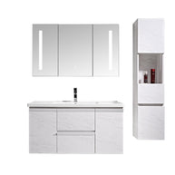 Set Mobile Arredo Bagno Venice Stone Bianco 100cm + Colonna