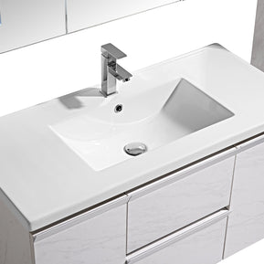 Set Mobile Arredo Bagno Venice Stone Bianco 100cm + Colonna