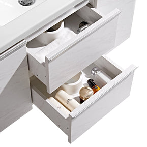 Set Mobile Arredo Bagno Venice Stone Bianco 100cm + Colonna