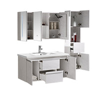 Set Mobile Arredo Bagno Venice Stone Bianco 100cm + Colonna