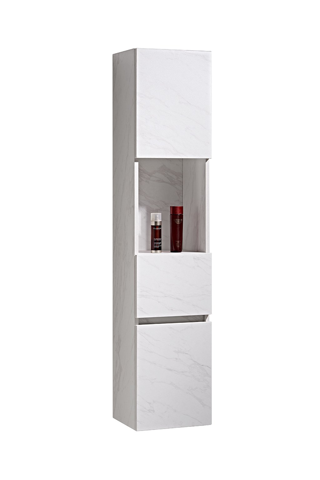 Set Mobile Arredo Bagno Venice Stone Bianco 100cm + Colonna