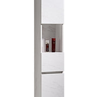 Set Mobile Arredo Bagno Venice Stone Bianco 100cm + Colonna