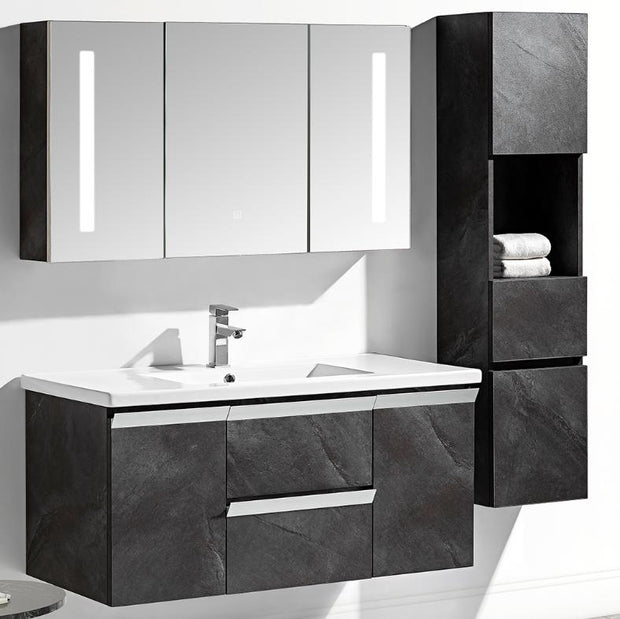 Set Mobile Arredo Bagno Venice Stone Grigio antracite 120cm