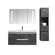 Set Mobile Arredo Bagno Venice Stone Grigio antracite 120cm
