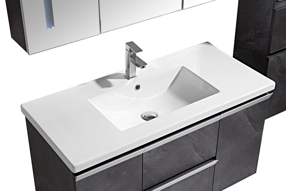 Set Mobile Arredo Bagno Venice Stone Grigio antracite 120cm