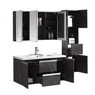 Set Mobile Arredo Bagno Venice Stone Grigio antracite 120cm