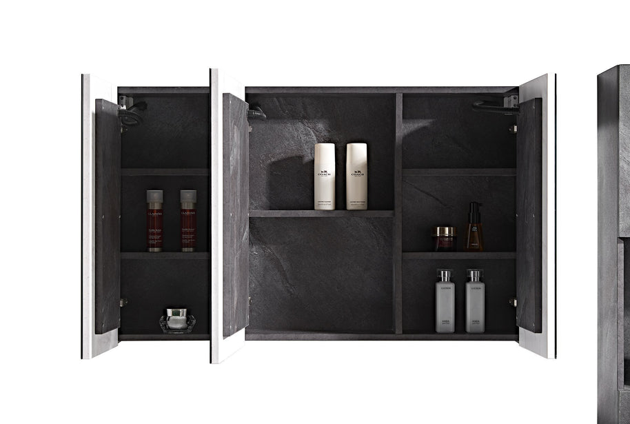 Set Mobile Arredo Bagno Venice Stone Grigio antracite 120cm