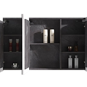 Set Mobile Arredo Bagno Venice Stone Grigio antracite 120cm