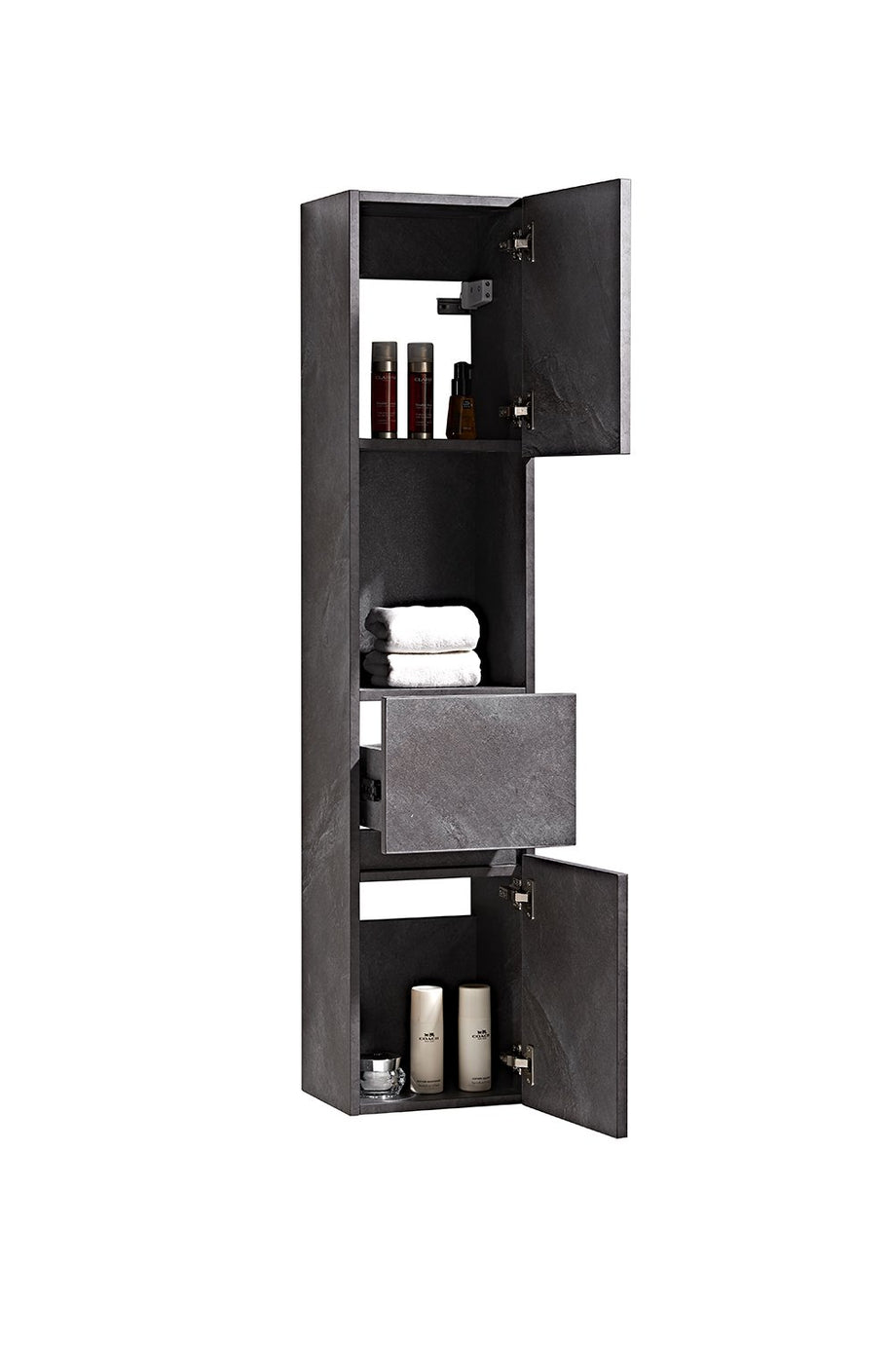 Set Mobile Arredo Bagno Venice Stone Grigio antracite 120cm