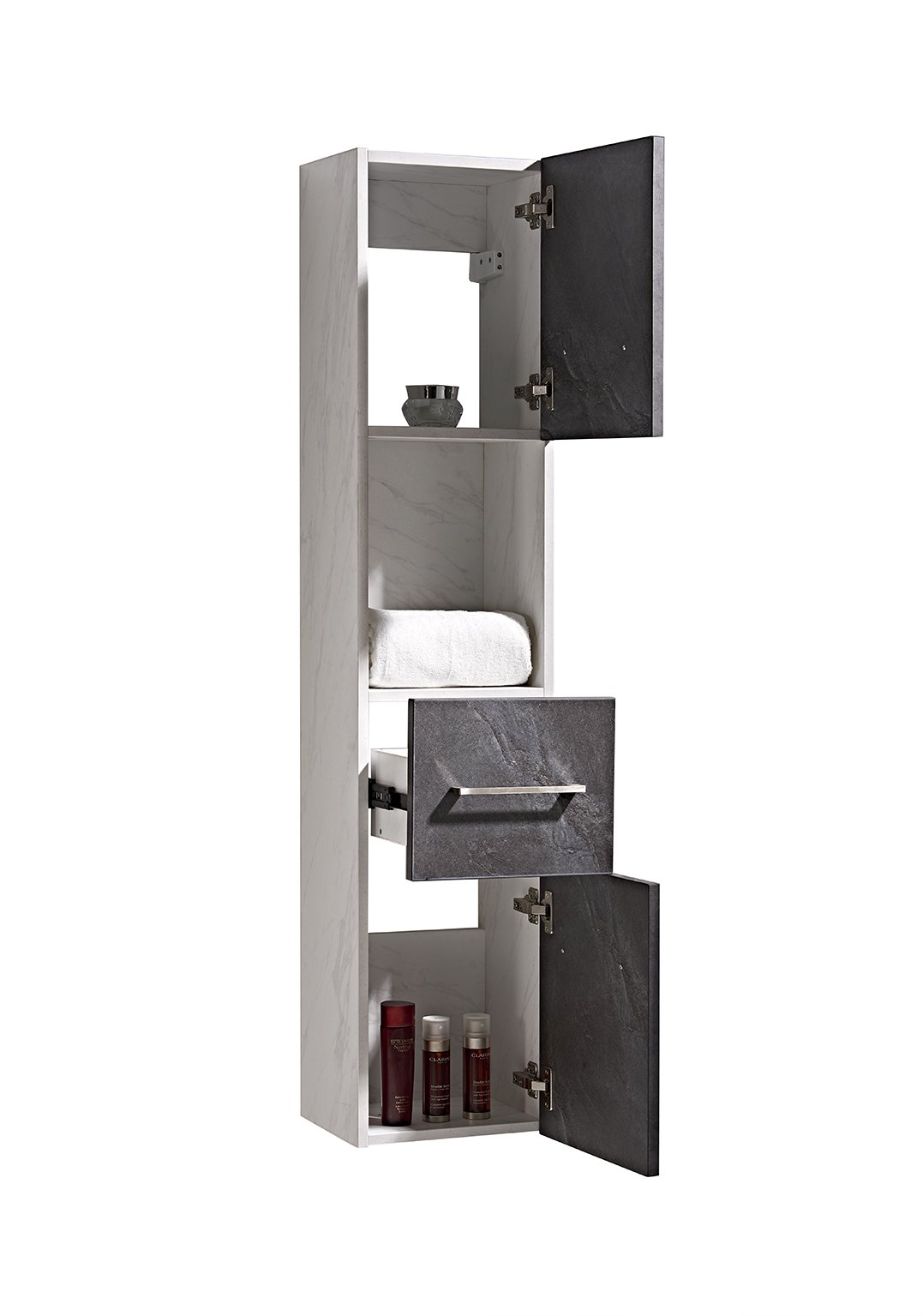 Set Mobile Arredo Bagno Istambul Stone Bianco 120 + Colonna