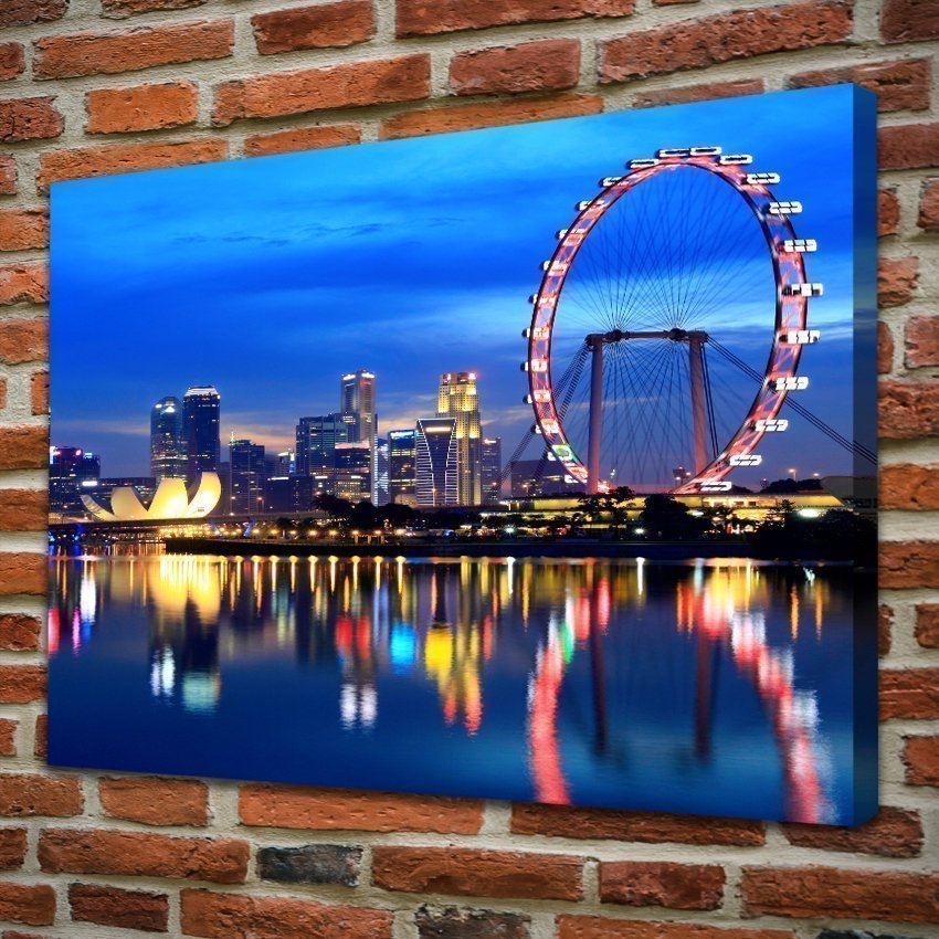 Stampa Quadro Canvas su Tela Retroilluminata con luce a LED Singapore N101