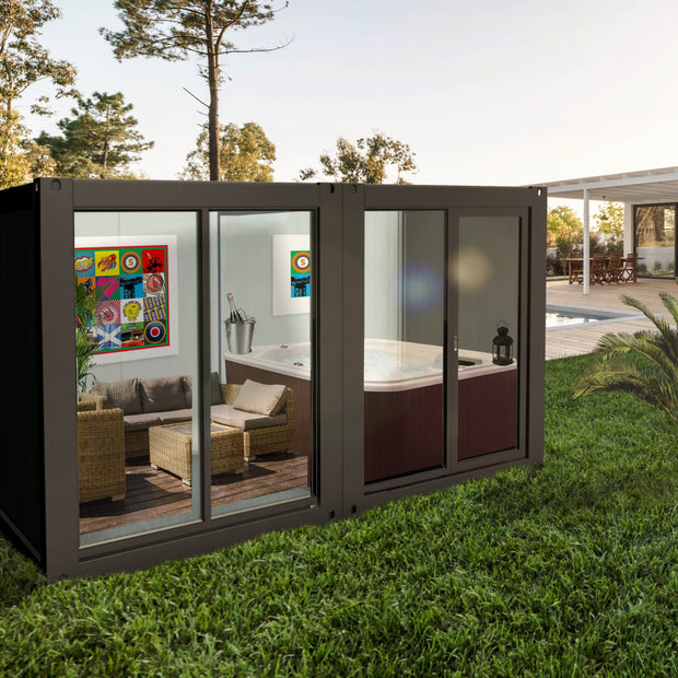 Casetta Prefabbricato Container da Giardino in Acciaio Color Antracite L461xP200xA250 cm