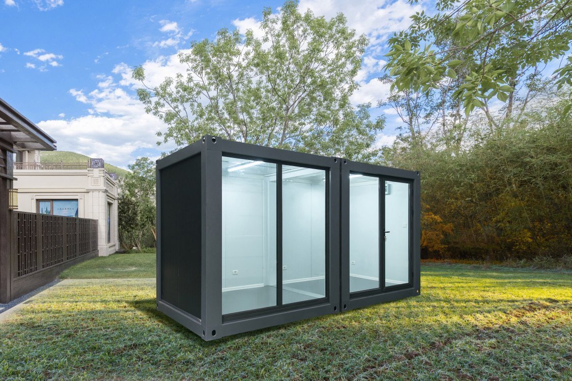 Casetta Prefabbricato Container da Giardino in Acciaio Color Antracite L461xP200xA250 cm