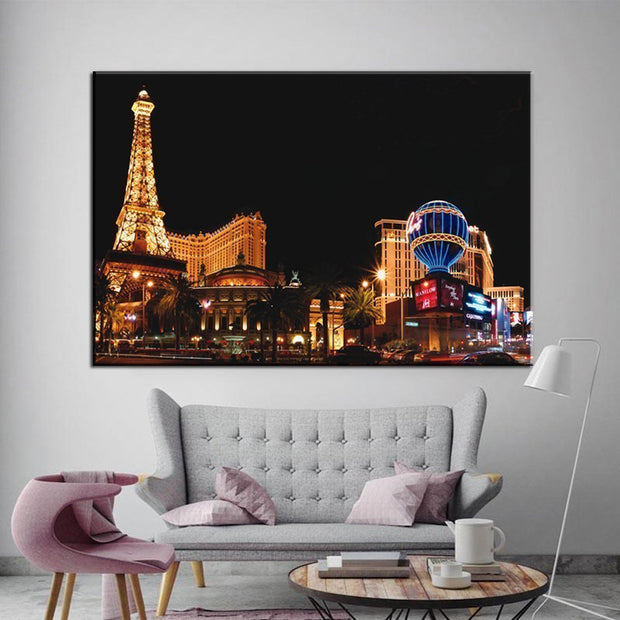 Stampa Quadro Canvas su Tela Retroilluminata con luce a LED Las Vegas City N103