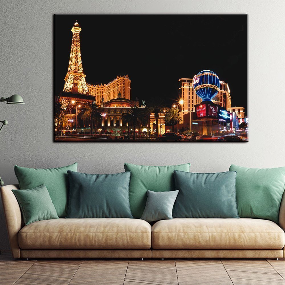 Stampa Quadro Canvas su Tela Retroilluminata con luce a LED Las Vegas City N103