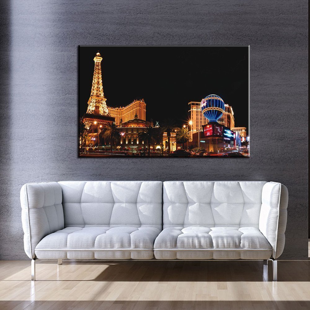 Stampa Quadro Canvas su Tela Retroilluminata con luce a LED Las Vegas City N103