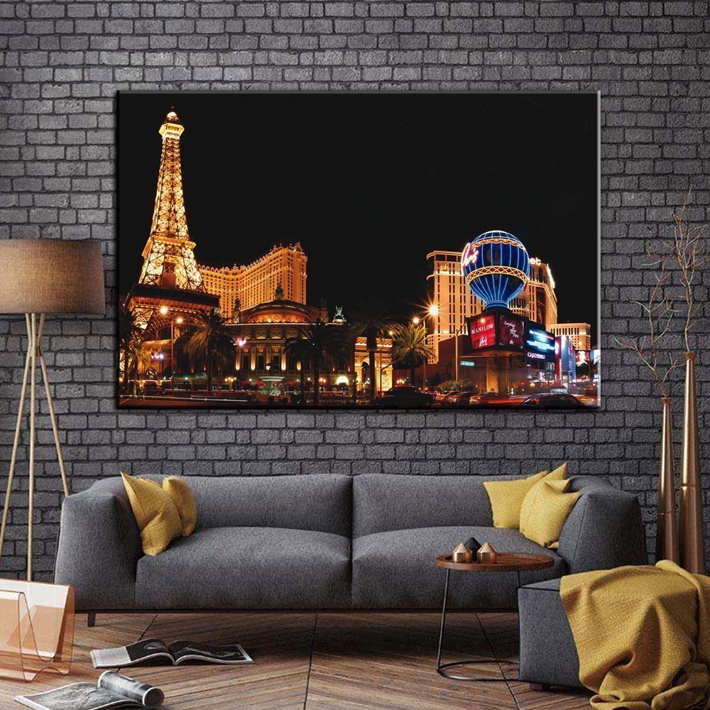 Stampa Quadro Canvas su Tela Retroilluminata con luce a LED Las Vegas City N103
