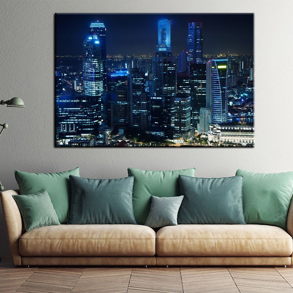 Stampa Quadro Canvas su Tela Retroilluminata con luce a LED Singapore N104
