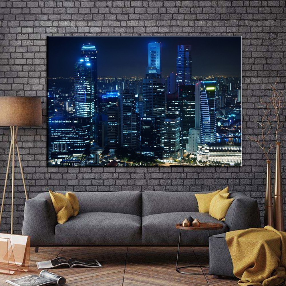 Stampa Quadro Canvas su Tela Retroilluminata con luce a LED Singapore N104
