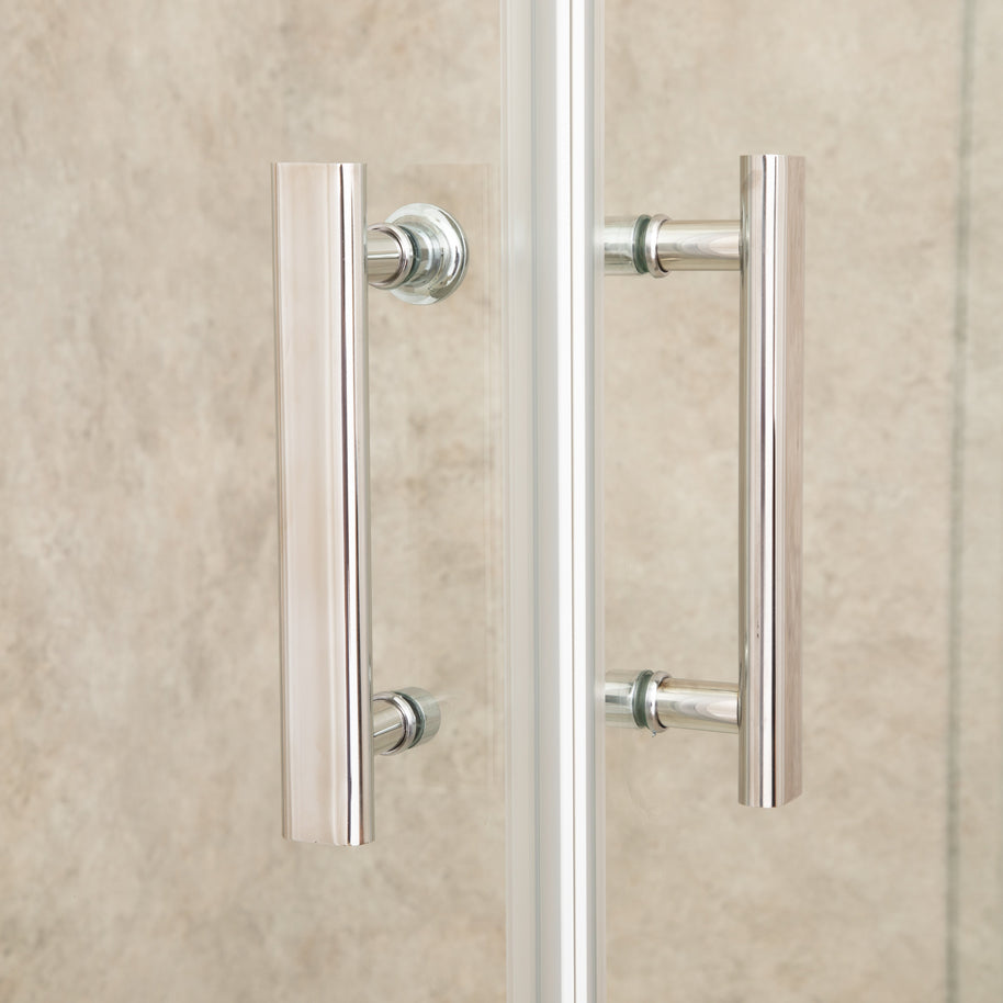 Cabina Doccia Regolabile Reversibile 78x101cm Vetro 6mm Trasparente