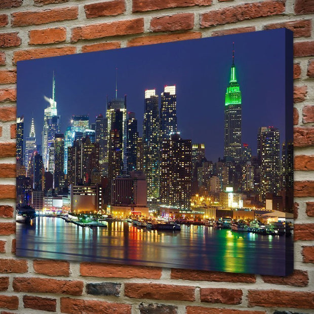 Stampa Quadro Canvas su Tela Retroilluminata con luce a LED di Manhattan City N105