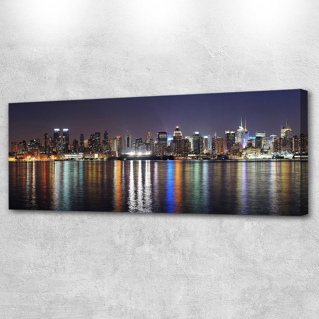 Stampa Quadro Canvas su Tela con luce a LEDi Manhattan City N128