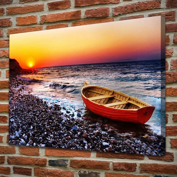 Stampa Quadro Canvas su Tela Retroilluminata con luce a LED di Paesaggio Marittimo  N110