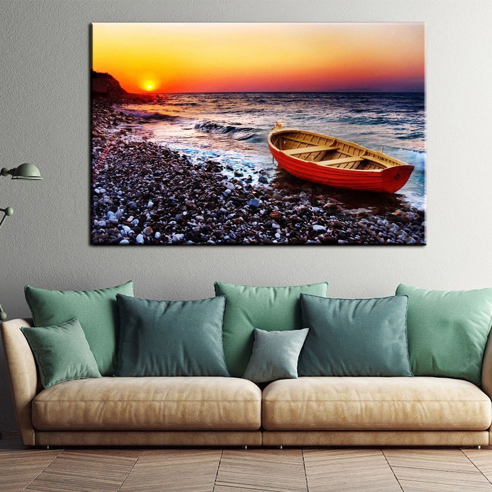 Stampa Quadro Canvas su Tela Retroilluminata con luce a LED di Paesaggio Marittimo  N110