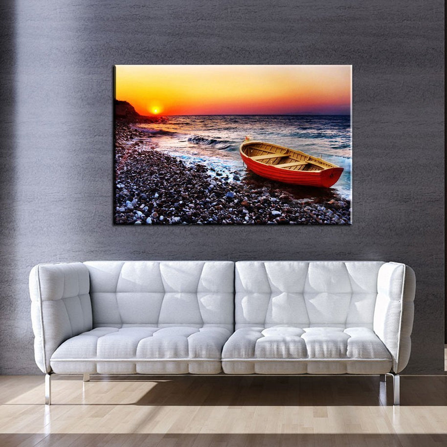 Stampa Quadro Canvas su Tela Retroilluminata con luce a LED di Paesaggio Marittimo  N110