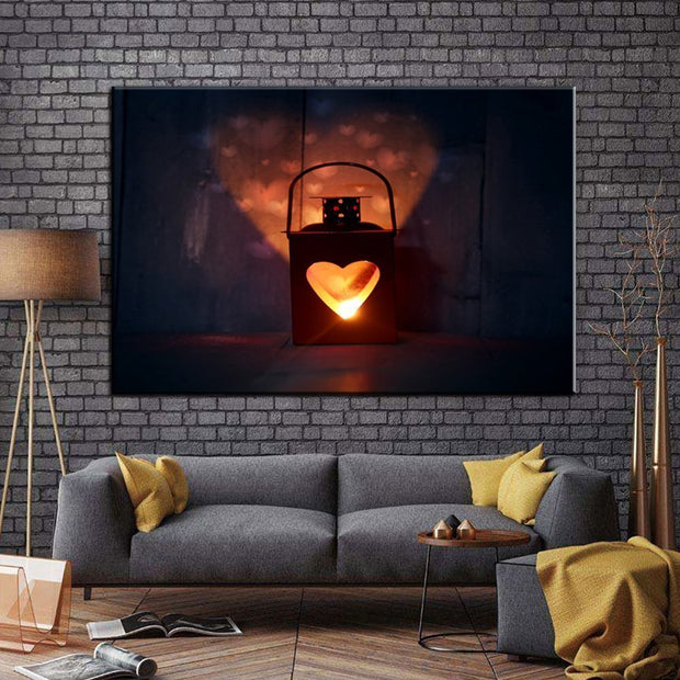 Stampa Quadro Canvas su Tela Retroilluminata con luce a LED  Lanterna accesa N111