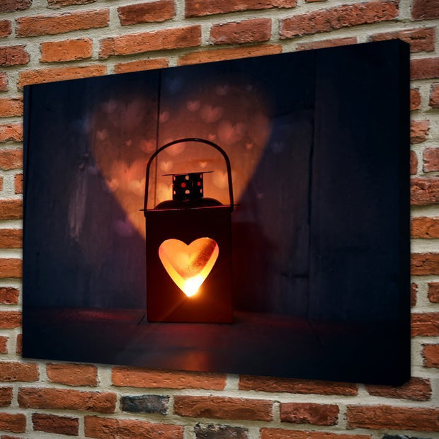 Stampa Quadro Canvas su Tela Retroilluminata con luce a LED  Lanterna accesa N111