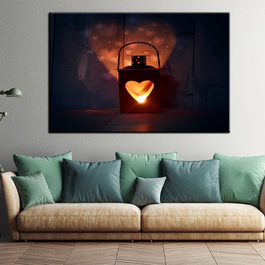 Stampa Quadro Canvas su Tela Retroilluminata con luce a LED  Lanterna accesa N111