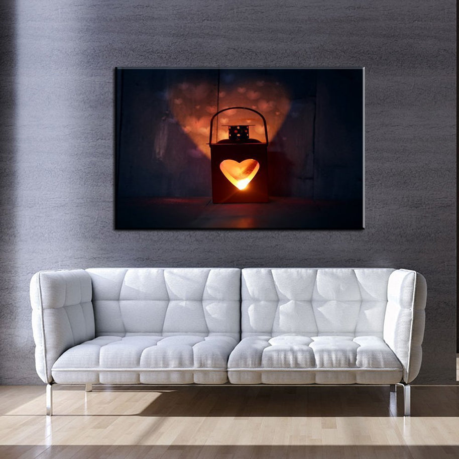 Stampa Quadro Canvas su Tela Retroilluminata con luce a LED  Lanterna accesa N111